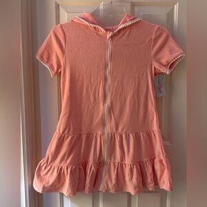 Cat & Jack Hooded Swimsuit Cover Up Coral Pink Sz L NWT